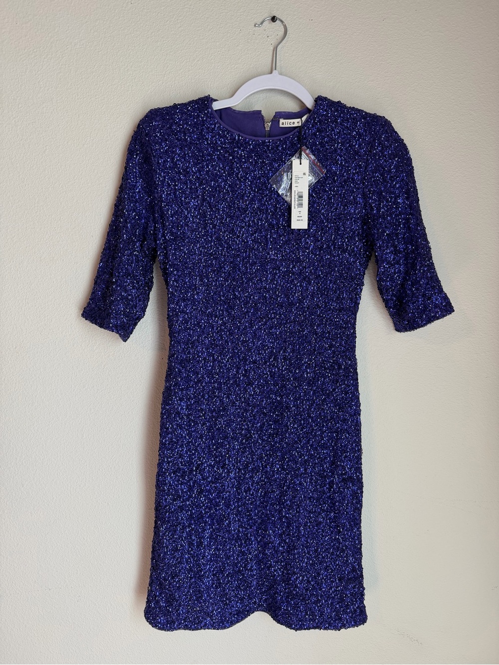 Women’s Alice + Olivia dress Inka purple sequin mini dress 4 Designer luxury